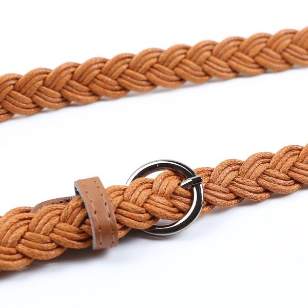 Wholesale women's woven belt Korean style all-match casual pin buckle hemp rope belt with dress decoration pant belt - Image 2