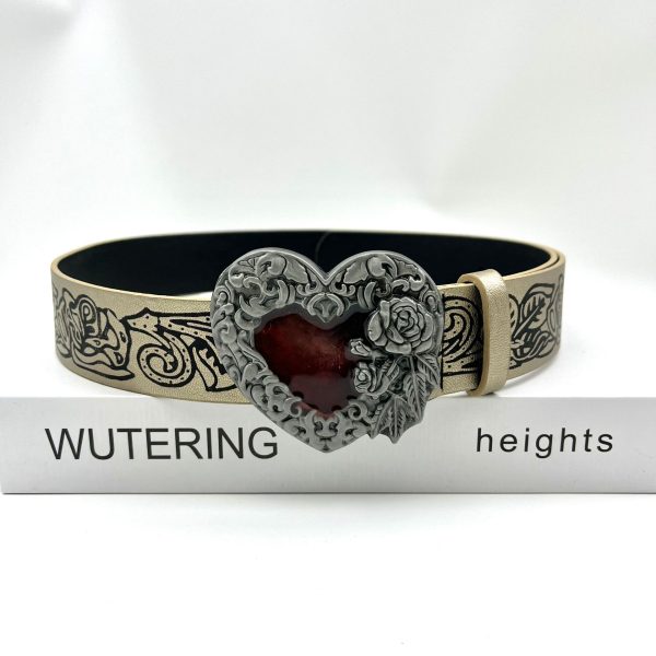 Punk personality retro embossing love belt y2g hot girl all-match gothic dark style belt men and women same style - Image 4