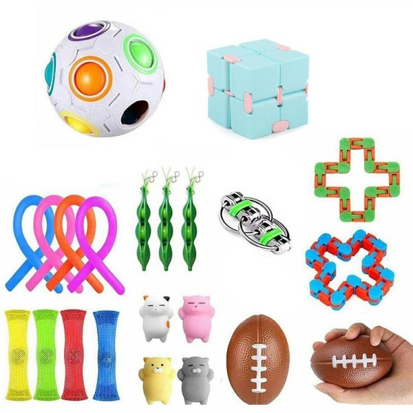 fidget toys pressure reduction toy suit party small gift toy bag Rubik's Cube oil leakage grape ball - Image 7