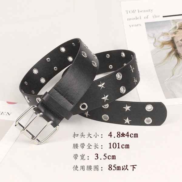 Wholesale European and American temperament Wild Metal thin belt women's punk jeans belt decorative rivets niche pant belt - Image 10