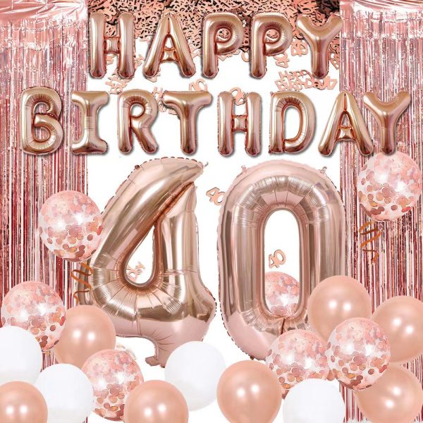 Cross-border 18 21 30 40 years old rain silk sequins paper scrap birthday balloon set adult ceremony party decorations arrangement - Image 4