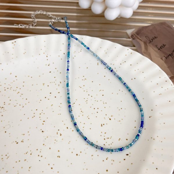 Korean style retro macaron candy color colorful rice-shaped beads stringed beads necklace sweet cute girl Bohemian necklace - Image 13