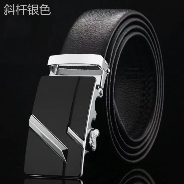 Men's alloy Comfort Click belt fashion all-match business Belt men's casual commuter two-layer cowhide pant belt - Image 2