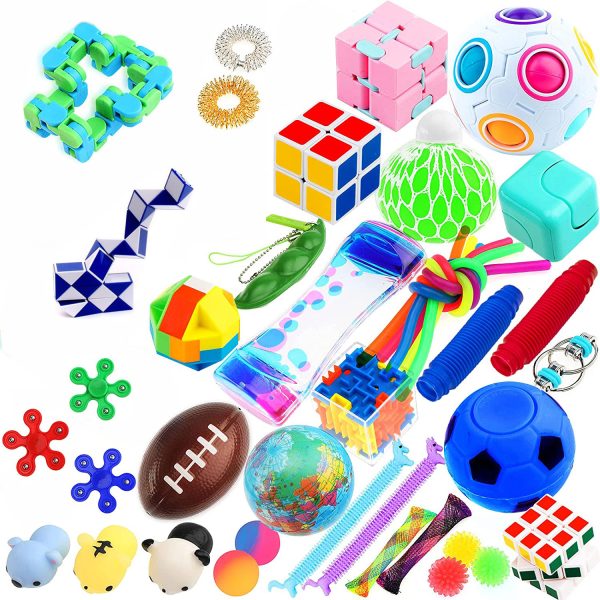 fidget toys pressure reduction toy suit party small gift toy bag Rubik's Cube oil leakage grape ball - Image 9