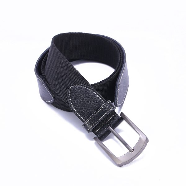 Alloy automatic buckle men's belt two-layer cowhide elastic belt personality men's leather baseball belt - Image 3