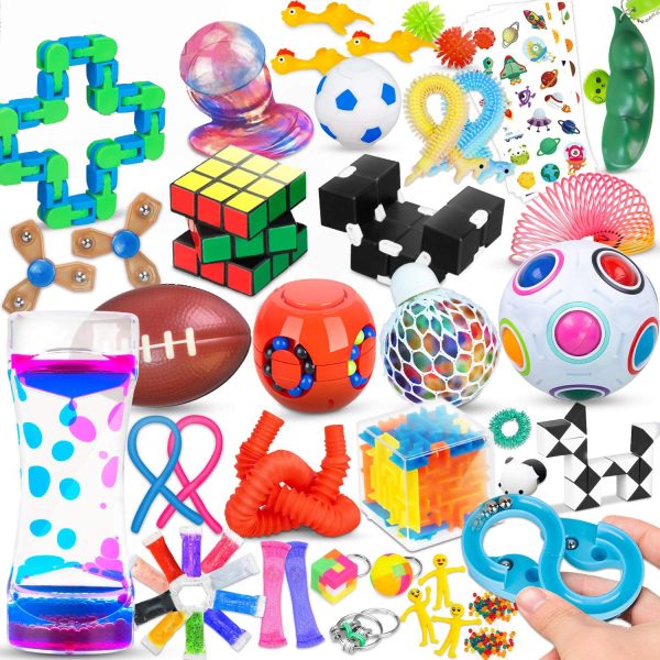 fidget toys pressure reduction toy suit party small gift toy bag Rubik's Cube oil leakage grape ball