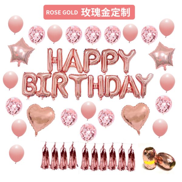 New rose gold birthday suit digital latex theme party festival decoration arrangement aluminum balloon wholesale - Image 10