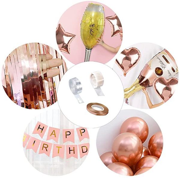 Rose gold wine glass wine bottle birthday party balloon set birthday party decoration supplies rose gold hanging flag - Image 5