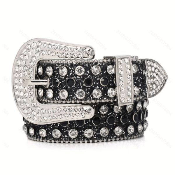 Pin buckle New rhinestone belt women's cross-border fashion edge bead decorative belt punk jeans European and American Belt - Image 7