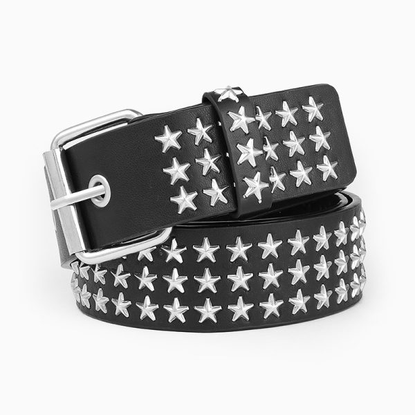 Cross-border punk rivet heavy industry y2g belt Millennium hot girl XINGX personality trend pyramid square bead belt - Image 2