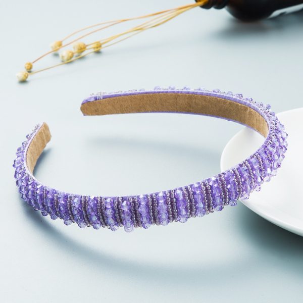 Heming headband European and American hand-woven beads headband female Baroque sponge hair tie Korean simple face wash hair accessories - Image 34