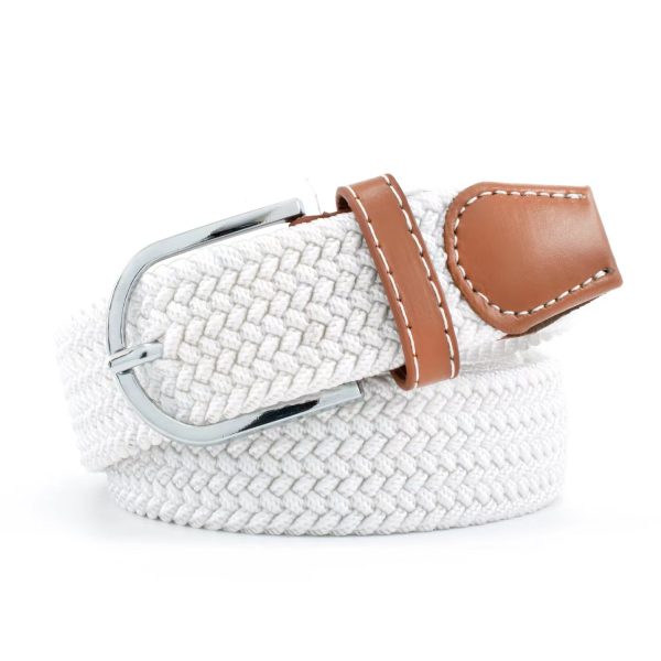 Elastic elastic woven belt cross-border summer non-hole canvas belt simple alloy pin buckle belt wholesale - Image 2