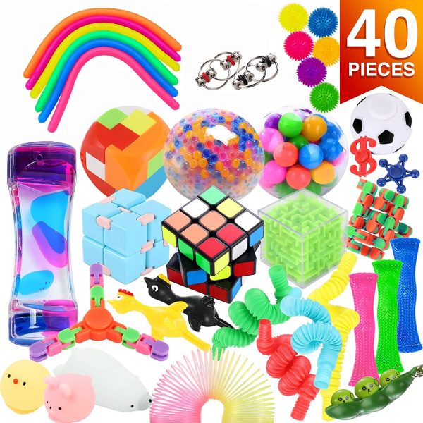 fidget toys pressure reduction toy suit party small gift toy bag Rubik's Cube oil leakage grape ball - Image 2