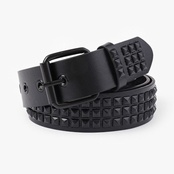 Cross-border punk rivet heavy industry y2g belt Millennium hot girl XINGX personality trend pyramid square bead belt - Image 6