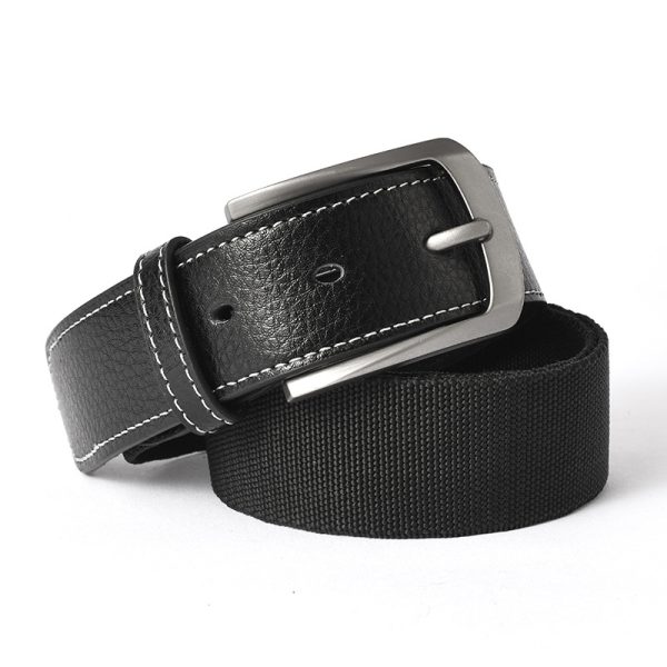 Summer men's weaving stretch belt pin buckle golf leather belt fashion personality all-Match belt wholesale - Image 2