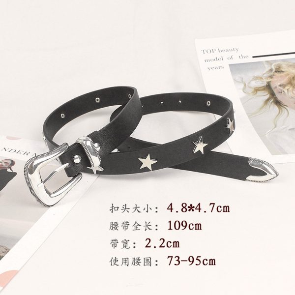 Wholesale European and American temperament Wild Metal thin belt women's punk jeans belt decorative rivets niche pant belt - Image 12