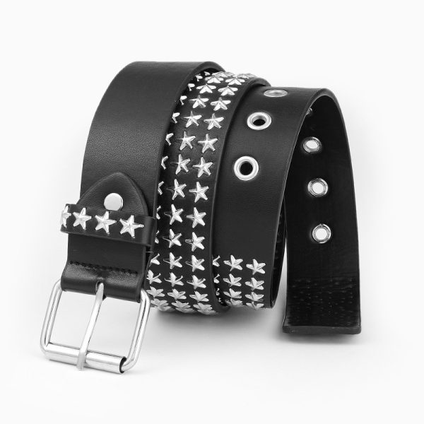Cross-border punk rivet heavy industry y2g belt Millennium hot girl XINGX personality trend pyramid square bead belt - Image 3