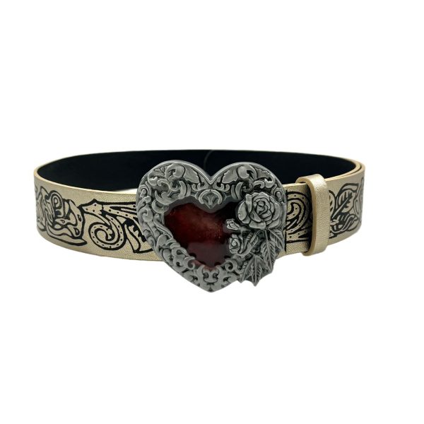 Punk personality retro embossing love belt y2g hot girl all-match gothic dark style belt men and women same style - Image 5