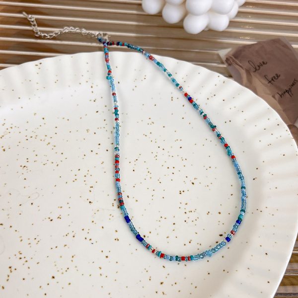 Korean style retro macaron candy color colorful rice-shaped beads stringed beads necklace sweet cute girl Bohemian necklace - Image 12