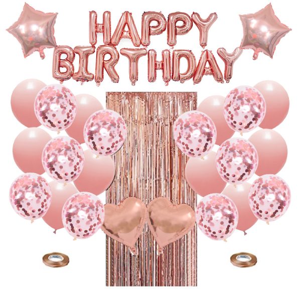 New rose gold birthday suit digital latex theme party festival decoration arrangement aluminum balloon wholesale - Image 8