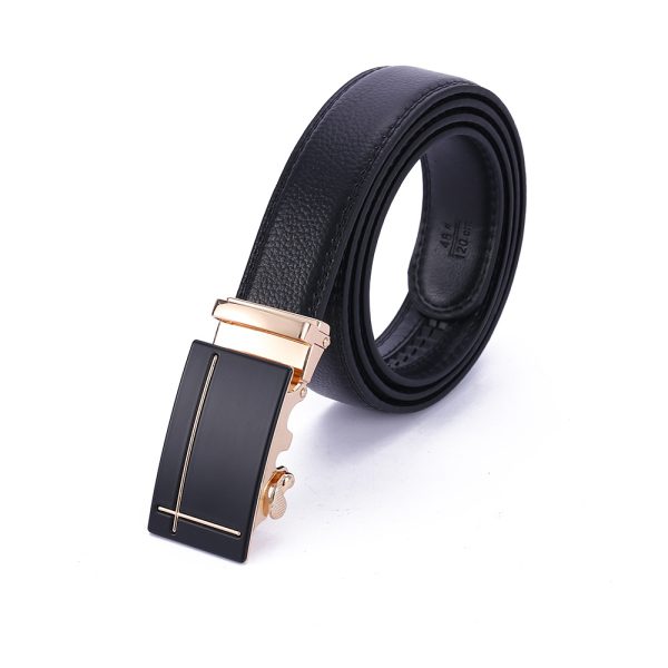 New men's leather belt wholesale alloy automatic buckle high-end belt business casual fashion all-matching belt - Image 3